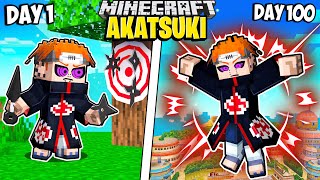 I Survived 100 Days as the AKATSUKI in Minecraft [upl. by Adnilem]