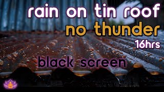 Black Screen Rain on Tin Roof No Thunder  Rain Ambience  Rain Sounds for Sleeping [upl. by Aztilay189]