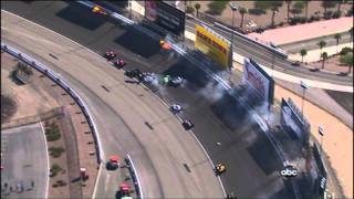 HD indycar 2011 horrific crash Las vegas Wheldon dead slowmotion [upl. by Ycnuahc]