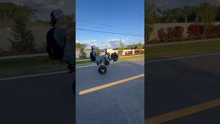 Mini bike wheelies MasonKrug wheelie minibike predator212 fullsend [upl. by Eilrac82]