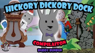 Hickory Dickory Dock Compilation  Buddy BunBun  Baby Sticks Videos [upl. by Anilrahc]