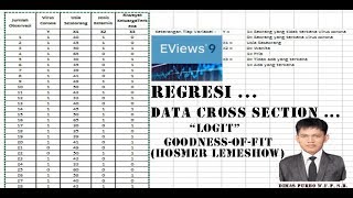 Cara Section Goodness Of Fit Test Hosmer Lemeshow  Logit Data Cross Section  Eviews 9 Part5 [upl. by Anemij]