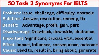 50 Most Commonly Used Words with Synonyms in IELTS Writing Task 2 [upl. by Lello]