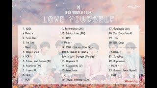 Full Set List BTS World Tour LOVE YOURSELF 2018 Seoul Day 1 [upl. by Ocir]