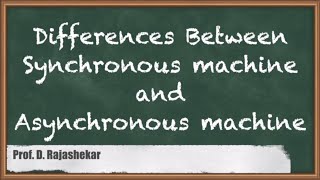 InDepth Analysis Differences Between Synchronous amp Asynchronous Machines GATE Electrical Machines [upl. by Hplodnar]