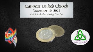 Camrose United Church Worship for November 10 2024 [upl. by Asaeret]