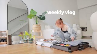 weekly vlog  packing for korea 🇰🇷 running errands new hair busy week in my life [upl. by Ademla]