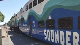 Sounder 923 heading southbound to Tacoma Dome Station SoundTransit [upl. by Htilil]