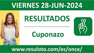 Resultado del sorteo Cuponazo del viernes 28 de junio de 2024 [upl. by Kinsler471]