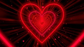 Heart Tunnel❤️Red Heart Background  Neon Heart Background Video  Wallpaper Heart 10 Hours [upl. by Ellswerth]