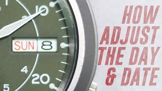 How to Adjust the Day and Date on an Analog Watch [upl. by Neelia225]