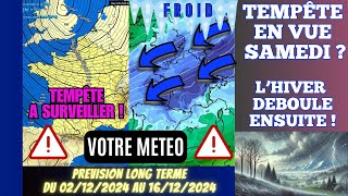 TEMPÊTE EN VUE  ET ENSUITE LHIVER DEBOULE EN FRANCE  PREVISION A LONG TERME 15 JOURS [upl. by Aneeuqahs]