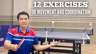 12 movement exercises and coordination with table tennis training tool Part 1 [upl. by Humble]