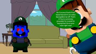 Dark Lego Luigi Says quotYes Coconut Freds Fruit Salad Islandquot  Grounded [upl. by Rehpotsirc]