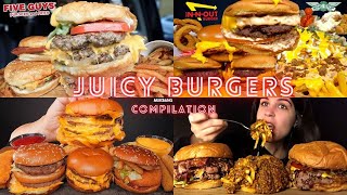 🍔 JUICY BURGERS MUKBANG COMPILATION  ASMR BIG BITES  EATING SOUNDS [upl. by Ettenom429]