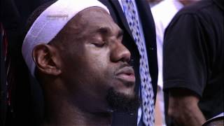 LeBrons meditation during the timeout [upl. by Notgnilliw]