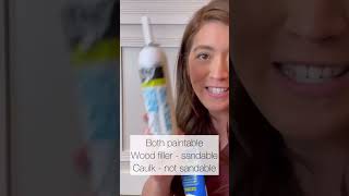 Wood Filler vs Caulk diytip howtodiy [upl. by Ainsworth15]