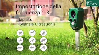 Repellenti ad ultrasuoni VOSSsonic 2200 con celle solari scaccia cani gatti e piccioni [upl. by Derrej]