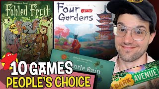 10 Board Games Being Played NOW  quotPeoples Choicequot Board Game Picks [upl. by Aihcsrop]