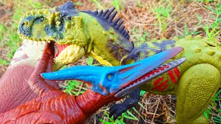 Pteranodon the food thief vs Green Rajasaurus king of the forest [upl. by Mackenzie262]