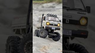 SCX24 Suzuki Carry kei truck built from WPL D12 mini body and RampCrab LCG chassis… rccrawler [upl. by Gwyn]