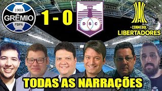 Todas as narrações  Grêmio 1 x 0 Defensor  Libertadores 2018 [upl. by Aisatsana537]