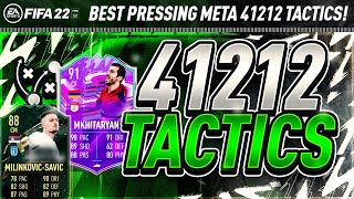 BEST 41212 CUSTOM TACTICS PRESSING 41212 2 META TACTICS amp INSTRUCTIONS FIFA 22 ULTIMATE TEAM [upl. by Mommy39]