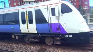 Two non stopping Elizabeth line trains passing through Acton Main Line station [upl. by Ylam]