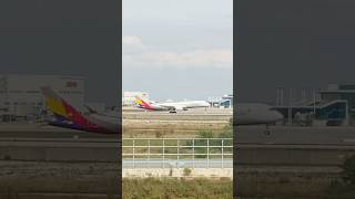 ASIANA AIRLINES A350941 landing ICN R16R aviation landing shorts a350 [upl. by Noskcaj]