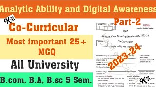 Analytic Ability and Digital Awareness  BcomBScBA  Ability and digital awareness mcq paper [upl. by Annav387]