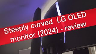 LG 34GS95QE  steeply curved OLED gaming monitor review [upl. by Atinrehs]