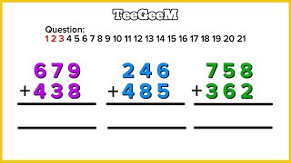 Get Your Paper Ready 🎉 3 Digit Addition  21 Questions [upl. by Rockey105]