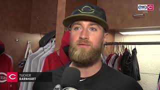 Scott Schebler and Tucker Barnhart grateful to be able to play on Memorial Day [upl. by Pavier]