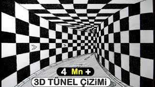 3D TÜNEL ÇİZİMİ  ÜÇ BOYUTLU TÜNEL ÇİZİMİ  HOW TO DRAW 3D TUNNEL DRAWING [upl. by Scevour196]