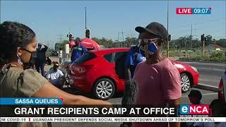 SASSA queues  Grant recipients camp at office  Eersterivier [upl. by Akenet]