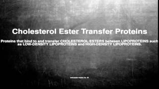 Medical vocabulary What does Cholesterol Ester Transfer Proteins mean [upl. by Carny]