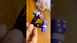 Diy clay bow hair clip 🎀✨ music bollywood clayartidea claycraft diyhairclips clayclay [upl. by Krm]