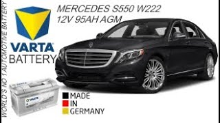 MERCEDES S550 VARTA 95AH AGM BATTERY REPLACEMENT [upl. by Limay]