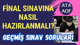 Ata Aöf Final Sınavına Nasıl Hazırlanmalı Ata Aöf Çıkmış Sınav Sorularına Nasıl Ulaşılır [upl. by Teresa]