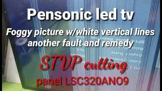 Pensonic 32 led tv Foggy picture w white vertical lines another fault [upl. by Troth162]