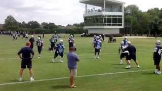 Cowboys linebackers coach Matt Eberflus taking his troops through get off blocks drills [upl. by Grindle]