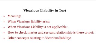 Vicarious liability tort law  Vicarious liability in tort  Vicarious liability tort law in Hindi [upl. by Kazimir]