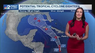 Tracking Potential Tropical Cyclone 18 in the Caribbean expected to move into Gulf [upl. by Akimat515]