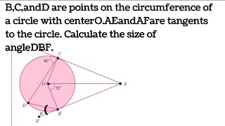 BC and D are points on the circumference of a circle with center OAE and AF are tangents to the [upl. by Serrano353]