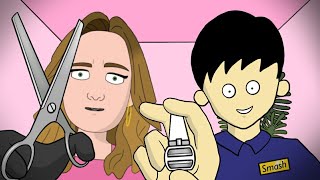 ASMR 1 Minute Haircut and Nail Salon Animated Collab with SmashASMRanimation [upl. by Verney692]