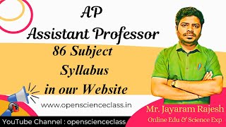 AP Assistant Professor  86 Subject Syllabus pdf  In our website  wwwopenscienceclassin [upl. by Atnovart257]