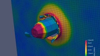 20000 Nodes Impact Bullet by HAKAI  Open Source FEM Solver Dynamic explicit fracture analysis [upl. by Ariahaj817]