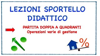 Partita Doppia a quadranti operazioni di gestione ragioneria economiaaziendale lezionionline [upl. by Yrred]