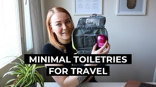 Whats in my travel toiletry bag  Minimal travel toiletries for women [upl. by Annuaerb]