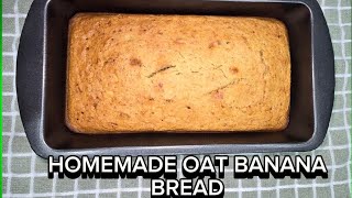 BANANA BREAD RECIPE ● Healthy oat banana bread [upl. by Cardie]